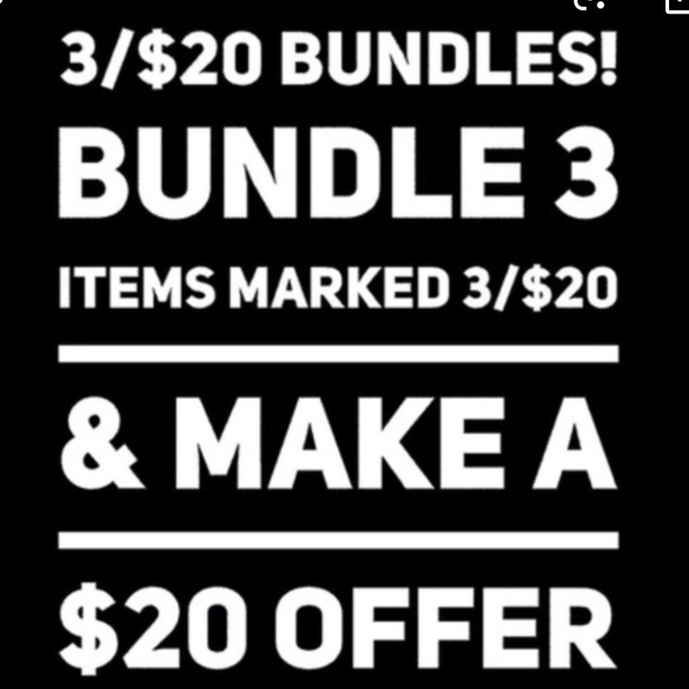 Sale. Any 3 items 👛👛👛👛 for $20